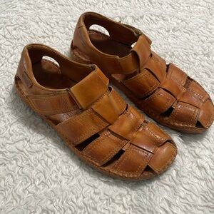 PIKOLINOS Men's Tarifa Brown Leather Sandals Shoes Straps Fisherman EU 41 US 8
